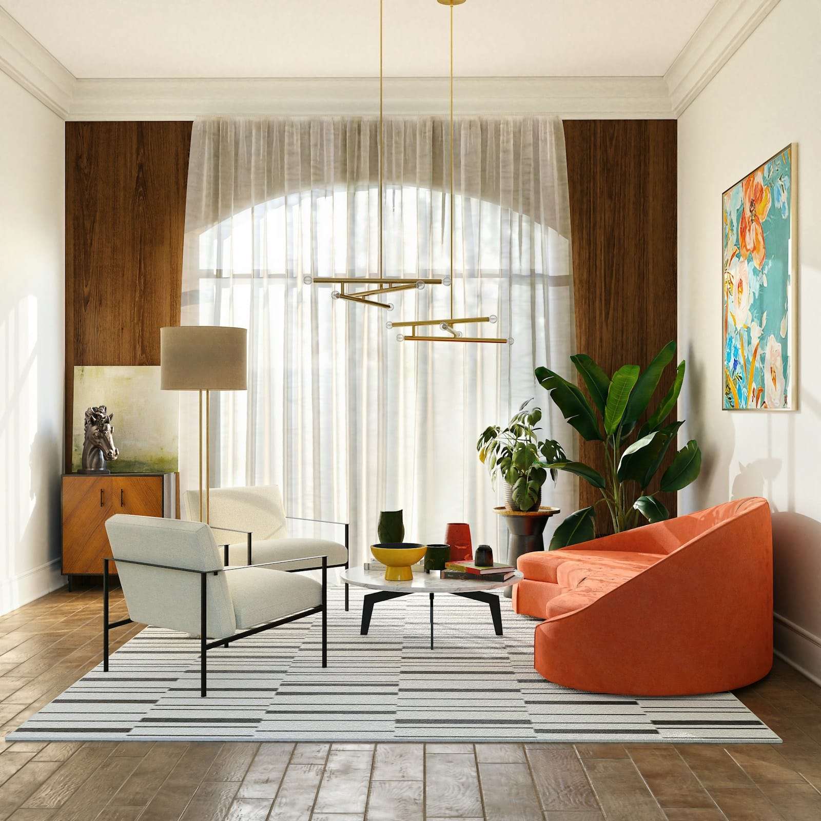 Custom curtains in Panama living room